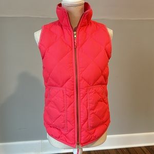 J.Crew hot pink down vest